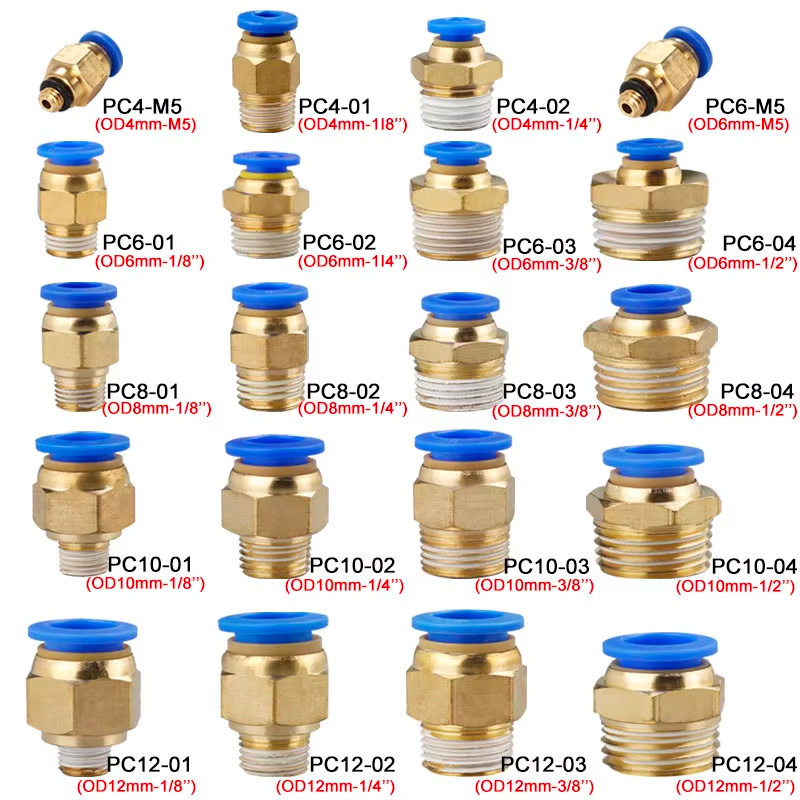 Compression Fitting Brass - 10/50 Uds conector de aire de