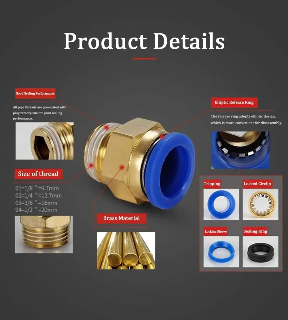 10/50 Uds conector de aire de  - Compression Fitting Brass reseña y precio